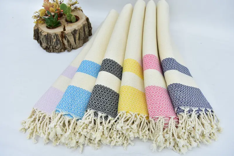 Oversized Beach Towel, Best Friend Christmas Gift, Personalized Turkish Towel, Absorbent towel, Wedding Favors, 70x40 Cotton Geometric Towel - 3
