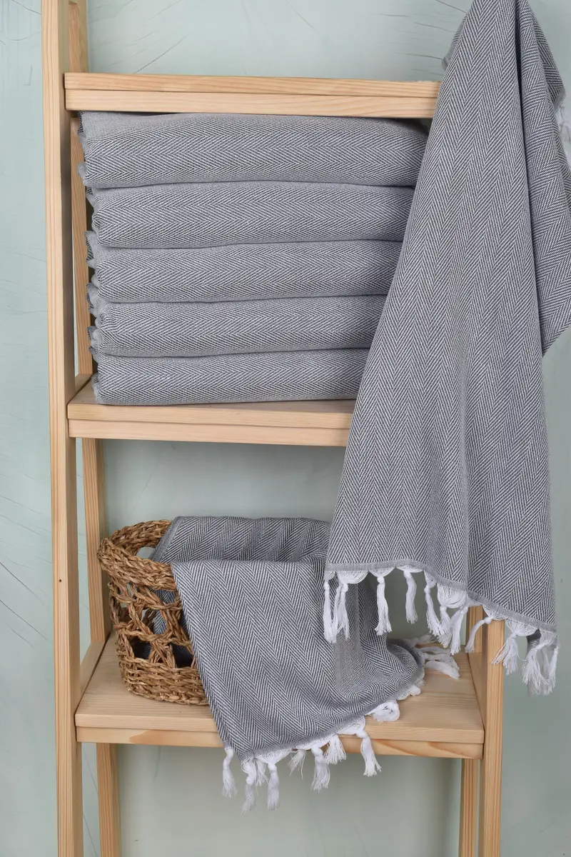 Gift For Her, Turkish Tea Towel, 36x18 Cotton Herringbone Towel, Bathroom Towels, Embroidery Towel, Small Bath Towels, Wedding Gift For Bride - 3