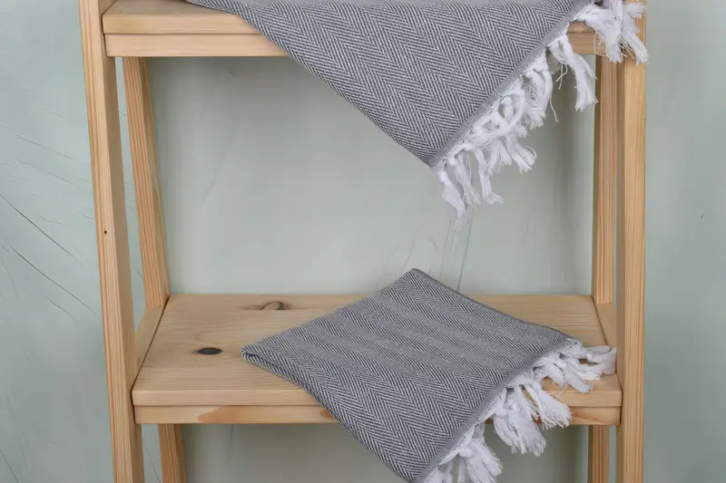Gift For Her, Turkish Tea Towel, 36x18 Cotton Herringbone Towel, Bathroom Towels, Embroidery Towel, Small Bath Towels, Wedding Gift For Bride - 5