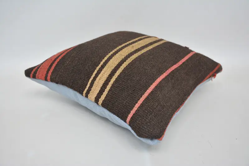 14x14 Brown Cushion Cover, Gift Pillow, Pillow, Vintage Kilim Pillow, Kilim Pillow Cover, One Of A Kind Pillow Cover, Patio Pillow - 6