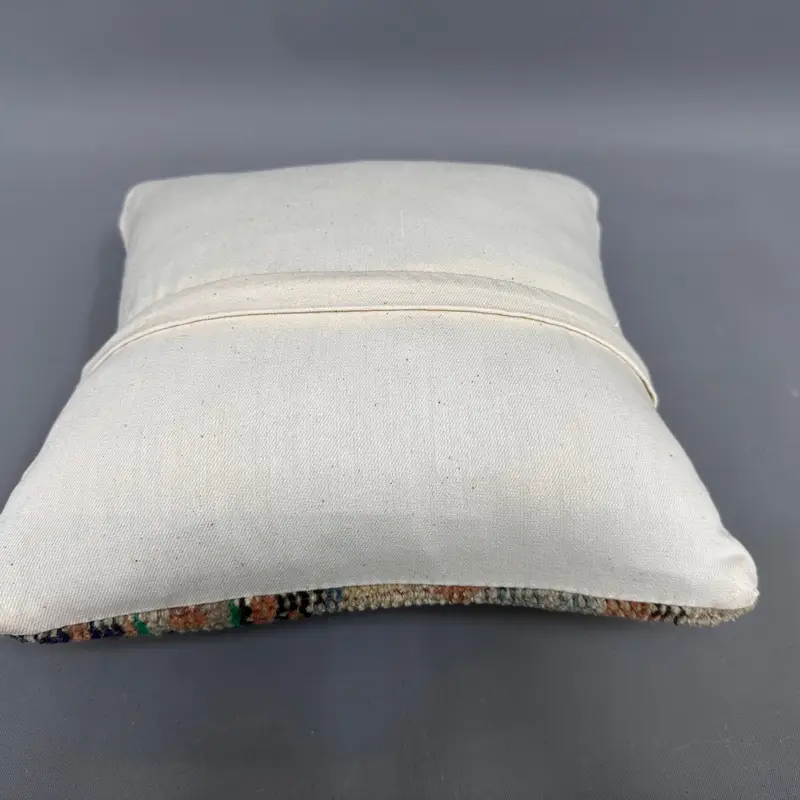 Vintage Pillow, Turkish Kilim Pillow, Accent Pillow Case, Pillow Sham, 12x12 Blue Cushion Cover, Throw Kilim Pillow, Ethnic Throw Pillow Cover - 7