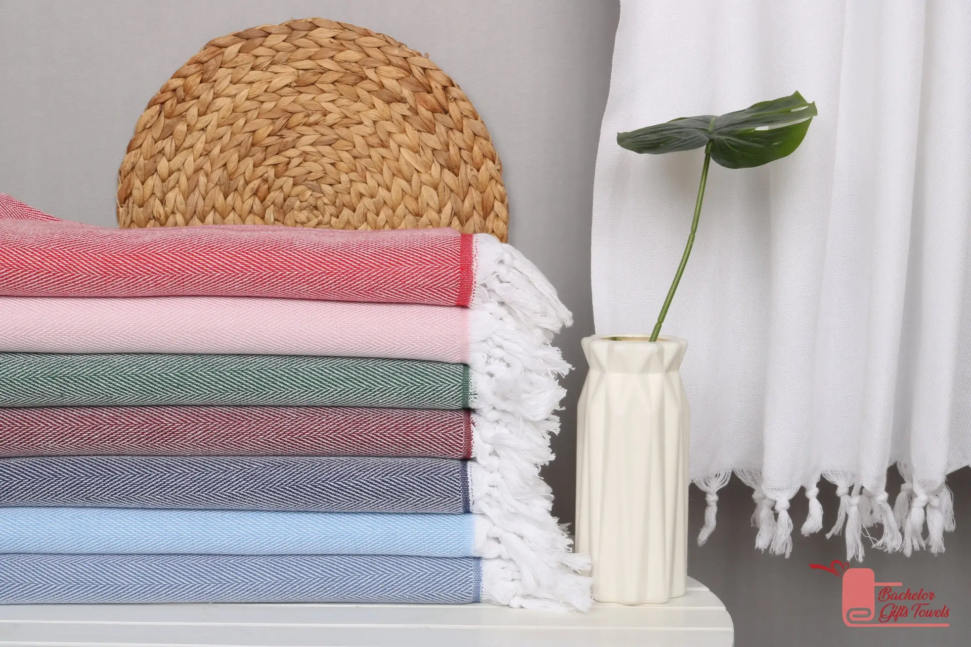 40x70 Cotton Herringbone Towel, Bachelorette Party Gift - 1