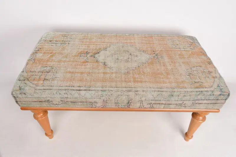 Modular Kilim-Inspired Ottoman, Wool Blend Sofa Set Ottoman