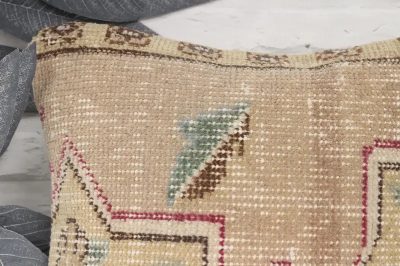 Cushion Case, Antique Pillows, Kilim Cushion Sham, Throw Kilim Pillow, Morroccon Kilim Cushion Pillow, 14x14 Beige Pillow Sham, Indoor Cushion Case - 2