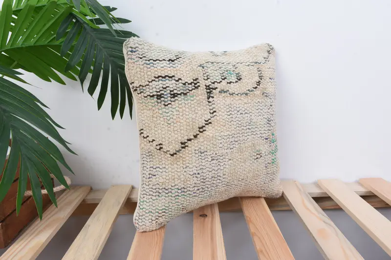 Gift Pillow, 12x12 Beige Pillow Case, Car Pillow Case, Boho Pillow Sham Cover, Office Chair Pillow Cover, Vintage Pillow, Pillow Case - 4