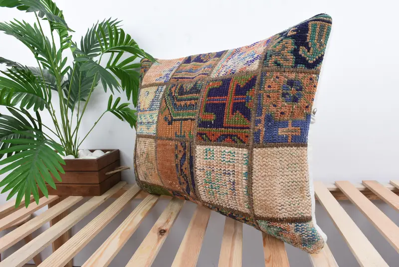 Pillow Cover, 20x28 Orange Cushion Case, Boho Pillow Sham Cover, Hippie Throw Pillow Sham, Throw Kilim Pillow, Ethnical Kilim Rug Pillow - 5