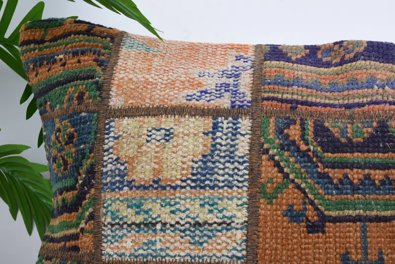 Pillow Cover, 20x28 Orange Cushion Case, Boho Pillow Sham Cover, Hippie Throw Pillow Sham, Throw Kilim Pillow, Ethnical Kilim Rug Pillow - 3