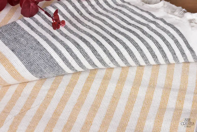 Bridesmaid Gift Towel, Beach Wedding Favor, Absorbent Turkish towel, Christmas Gift, 68x40 Cotton Striped Terry Towel, Lightweight towel, Gym Towel - 7