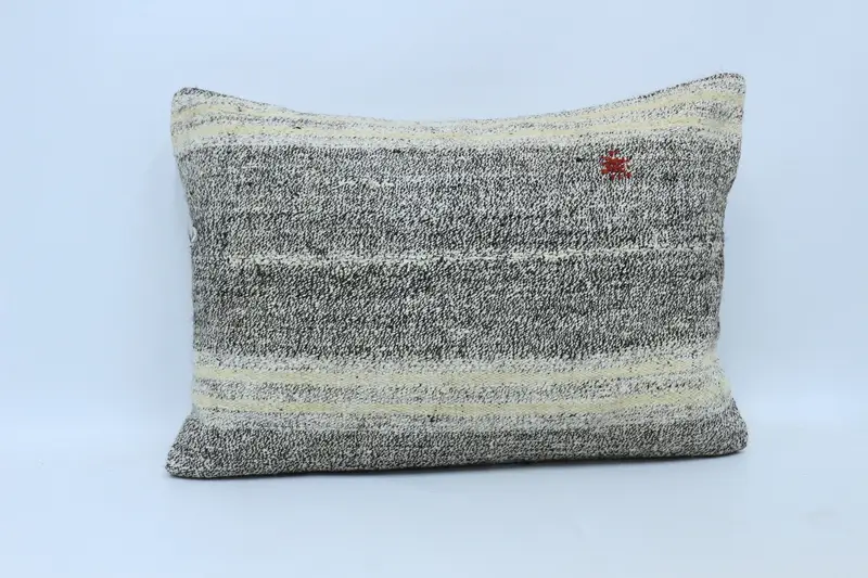 Sustainable Pillow Sham, Pillow, 20x28 Beige Pillow Sham, Vintage Pillow, Muted Cushion Case, Pillow for Sofa, Vintage Kilim Pillow - 1
