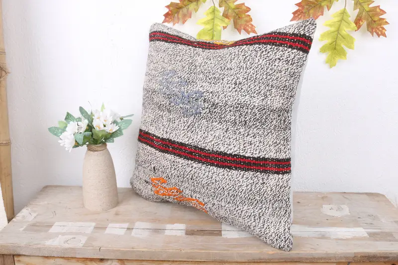 Pillow, Anatolian Pillow Sham, Interior Designer Pillow, Gift Pillow, Pillow for Sofa, Christmas Cushion Case, 16x16 White Cushion Cover - 4