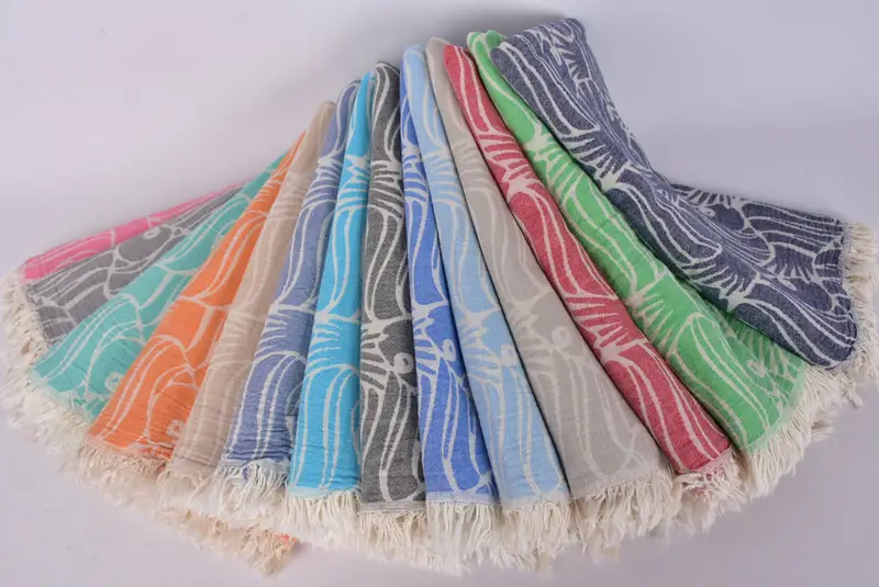 70x36 Cotton Fish Design Towel, Bulk Order Towel, Fouta towel, Mother Of The Groom Gift, Bachelorette Party Gift, Turkish towel, Embroidery Towel - 4