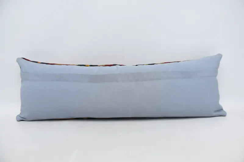 Turkish Pillow, Throw Kilim Pillow, Pillow for Sofa, 12x36 Blue Cushion Case, Indoor Cushion, Wool Kilim Pillow Pillow Case, Cushion Case - 6