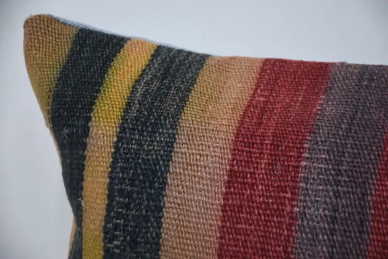 Turkish Pillow, Throw Kilim Pillow, Pillow for Sofa, 12x36 Blue Cushion Case, Indoor Cushion, Wool Kilim Pillow Pillow Case, Cushion Case - 2
