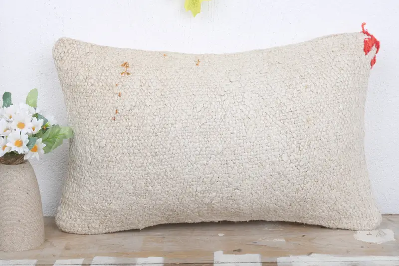 Pillow for Sofa, Pillow Cover, Handwoven Pillow Cover Cushion Case, 12x20 White Cushion Cover, Boho Pillow, Home Decor Pillow - 2
