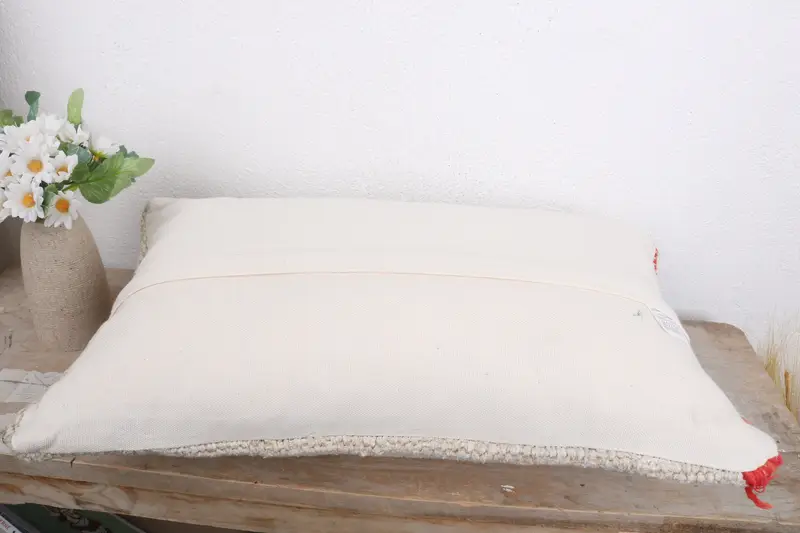 Pillow for Sofa, Pillow Cover, Handwoven Pillow Cover Cushion Case, 12x20 White Cushion Cover, Boho Pillow, Home Decor Pillow - 7