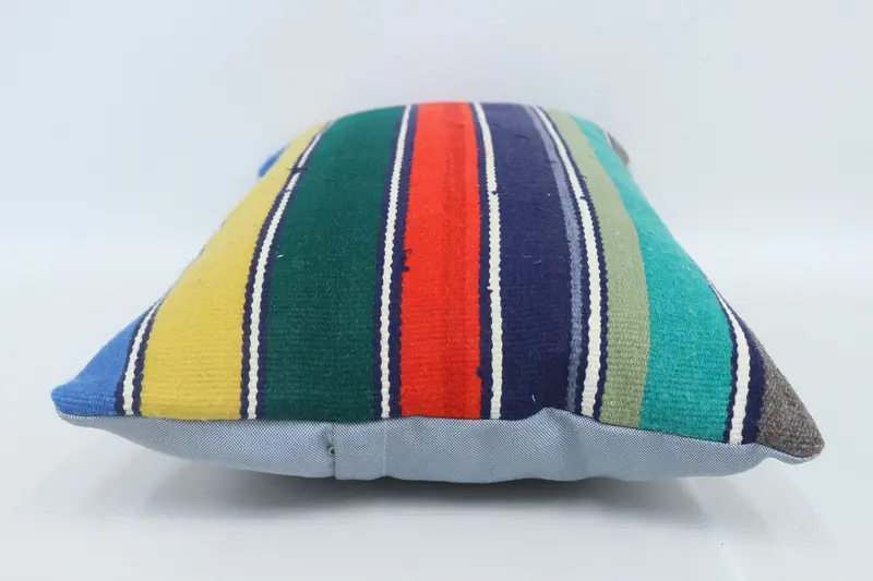 Sustainable Pillow Cover, Seat Cushion, Throw Kilim Pillow, Cushion Case, Kilim Pillow, Gift Pillow, 16x24 Green Cushion Cover - 5