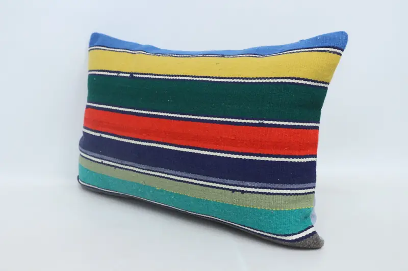 Sustainable Pillow Cover, Seat Cushion, Throw Kilim Pillow, Cushion Case, Kilim Pillow, Gift Pillow, 16x24 Green Cushion Cover - 4
