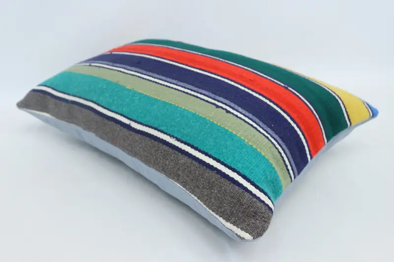 Sustainable Pillow Cover, Seat Cushion, Throw Kilim Pillow, Cushion Case, Kilim Pillow, Gift Pillow, 16x24 Green Cushion Cover - 6