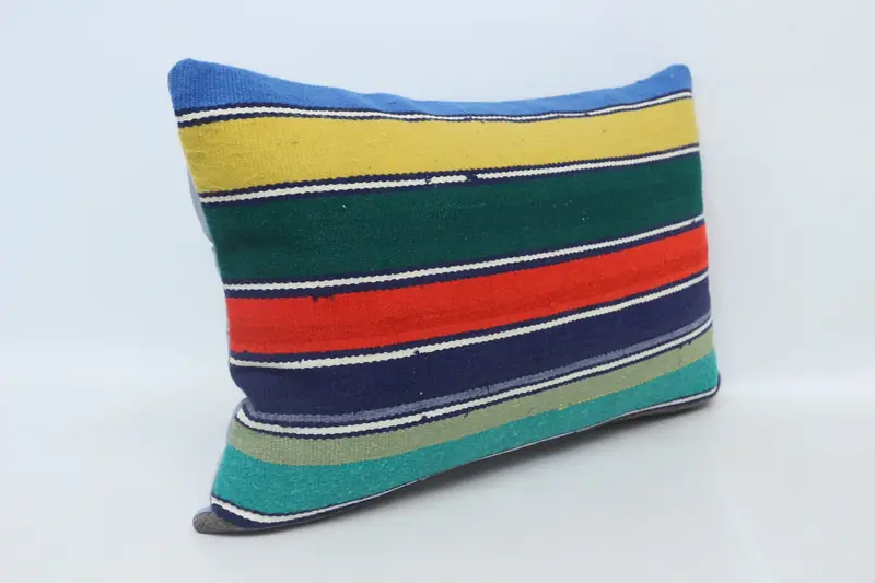 Sustainable Pillow Cover, Seat Cushion, Throw Kilim Pillow, Cushion Case, Kilim Pillow, Gift Pillow, 16x24 Green Cushion Cover - 3