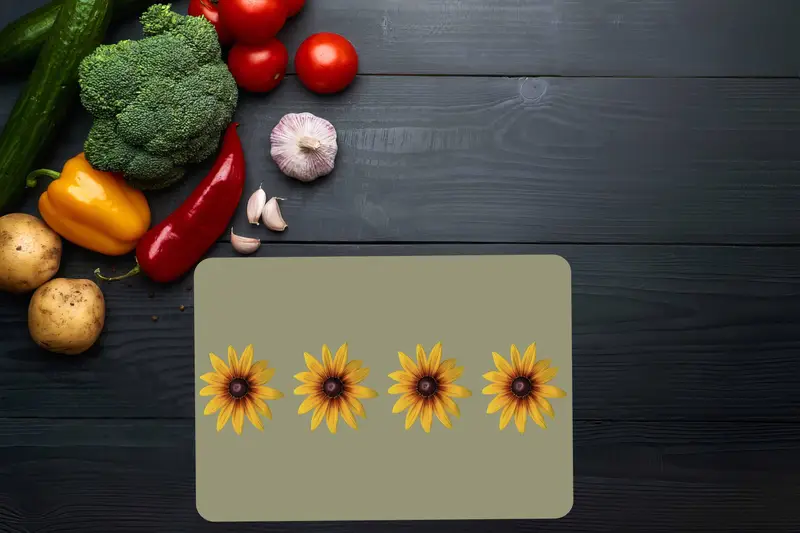 模様入りガラスまな板、モダンボヘミアンキッチンエッセンシャル