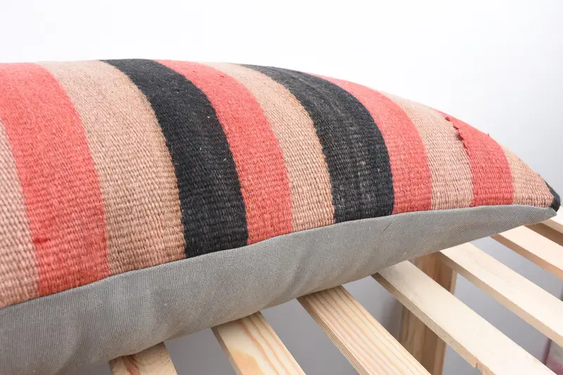 Ethnical Kilim Rug Pillow, 16x48 Red Cushion Case, Cushion Case, Home Decor Pillow, Tribal Pillow Cover, Interior Designer Pillow - 7