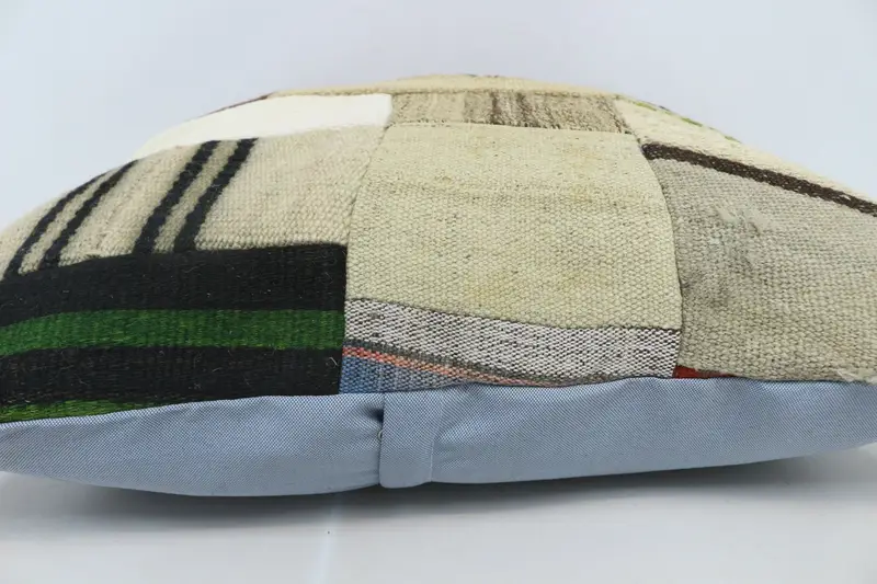 Ethnical Kilim Rug Pillow, Bed Cushion Case, Pastel Pillow Sham, Pillow Cover, 28x28 Beige Cushion Cover, Turkish Kilim Pillow, Pillow for Sofa - 5