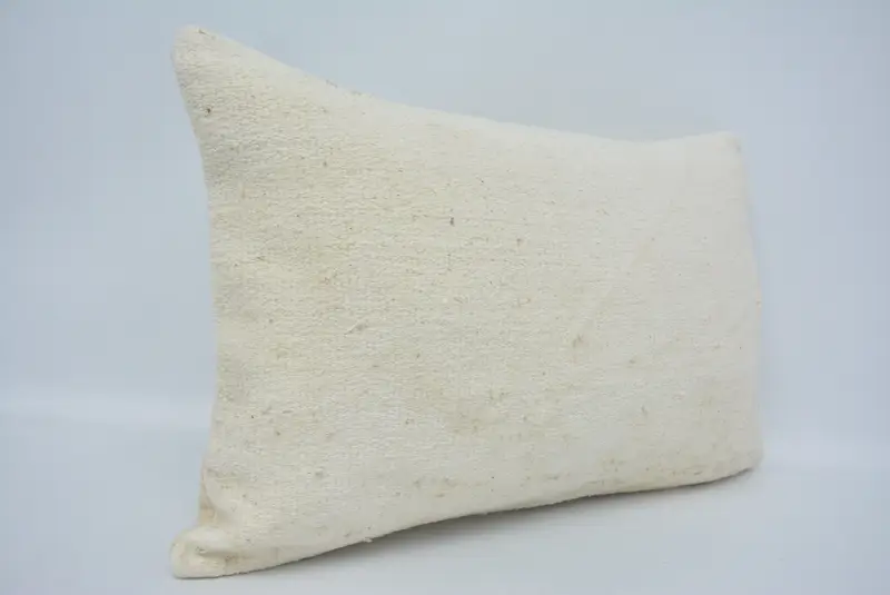 Vintage Pillow, Kilim Pillow, 16x24 White Cushion, Handmade Kilim Cushion, Pet Cushion, Handmade Rug Seat Pillow, Ottoman Cushion, Pillow - 3