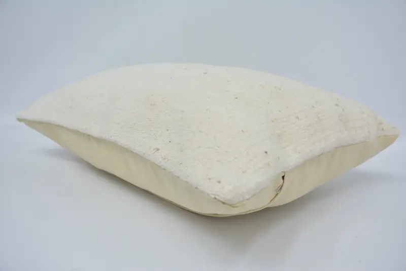 Vintage Pillow, Kilim Pillow, 16x24 White Cushion, Handmade Kilim Cushion, Pet Cushion, Handmade Rug Seat Pillow, Ottoman Cushion, Pillow - 6