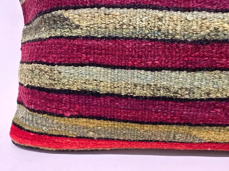 Boho Pillow, Square Throw Pillow Case, Vintage Pillow, Patio Pillow, Turkish Pillow, Handmade Pillow, Pillow Sham, 16x48 Red Pillow Case - 2