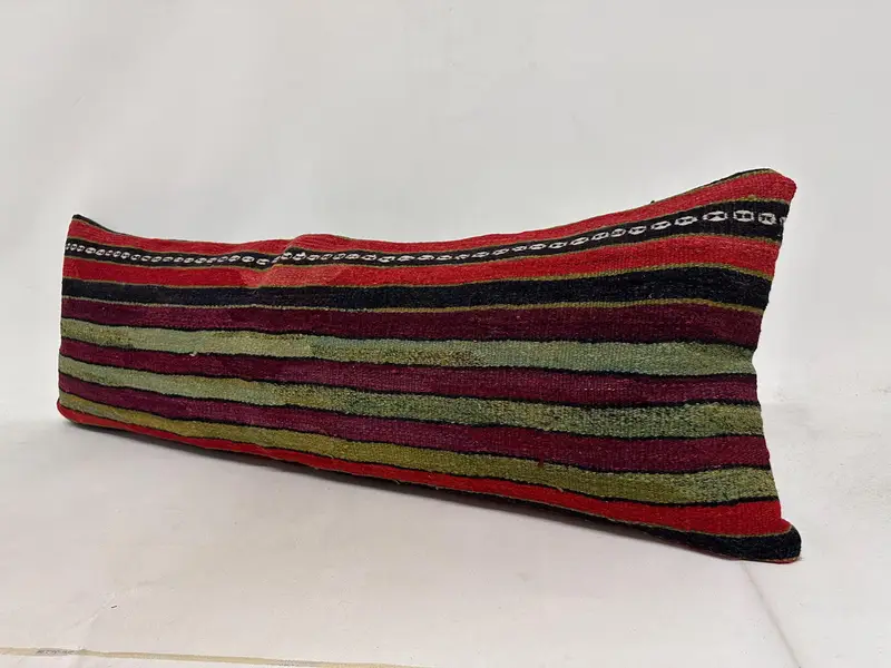 Boho Pillow, Square Throw Pillow Case, Vintage Pillow, Patio Pillow, Turkish Pillow, Handmade Pillow, Pillow Sham, 16x48 Red Pillow Case - 4