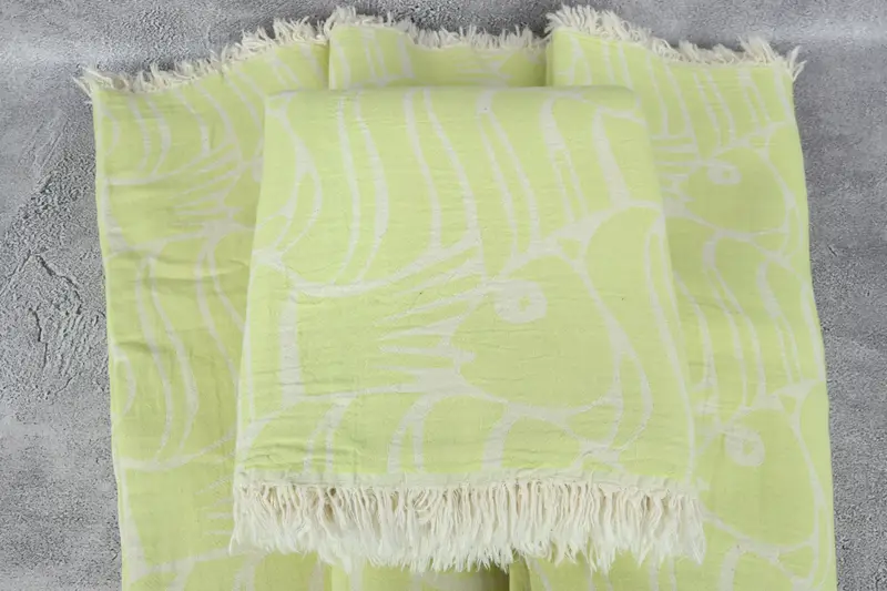 96x70 Cotton Fish Pattern Towel, Family Gift Basket, Wedding Favors, Custom Blanket, Throw Blanket Couch, Bachelorette Party Gifts Bridesmaids - 4