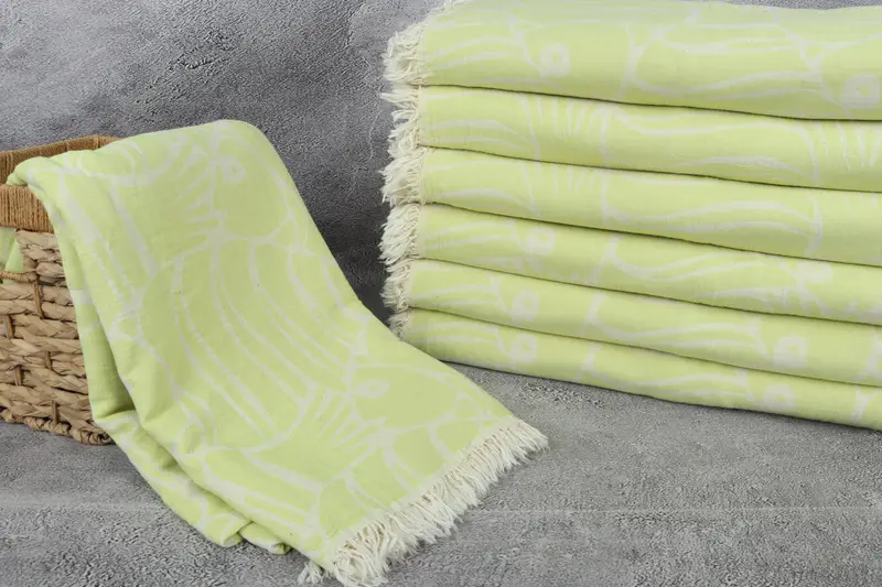 96x70 Cotton Fish Pattern Towel, Family Gift Basket, Wedding Favors, Custom Blanket, Throw Blanket Couch, Bachelorette Party Gifts Bridesmaids - 3