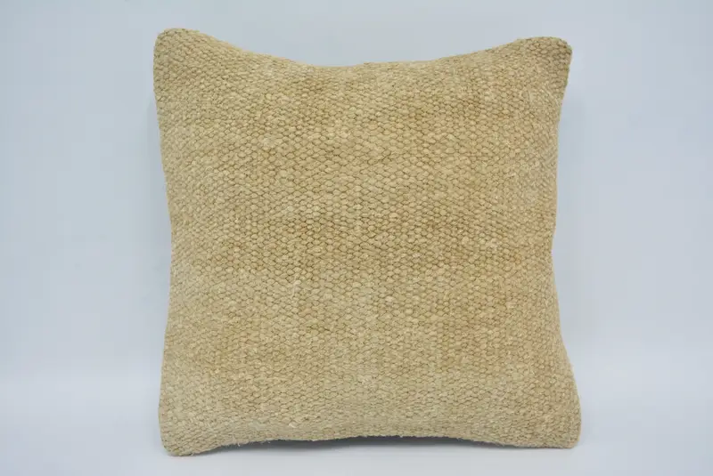 Kilim yastığı, anatolian yastık örtüsü, Kilim yastık sham, açık yastık kapağı, boho yastığı, 12x12 bej yastık kılıfı, yastık - 1