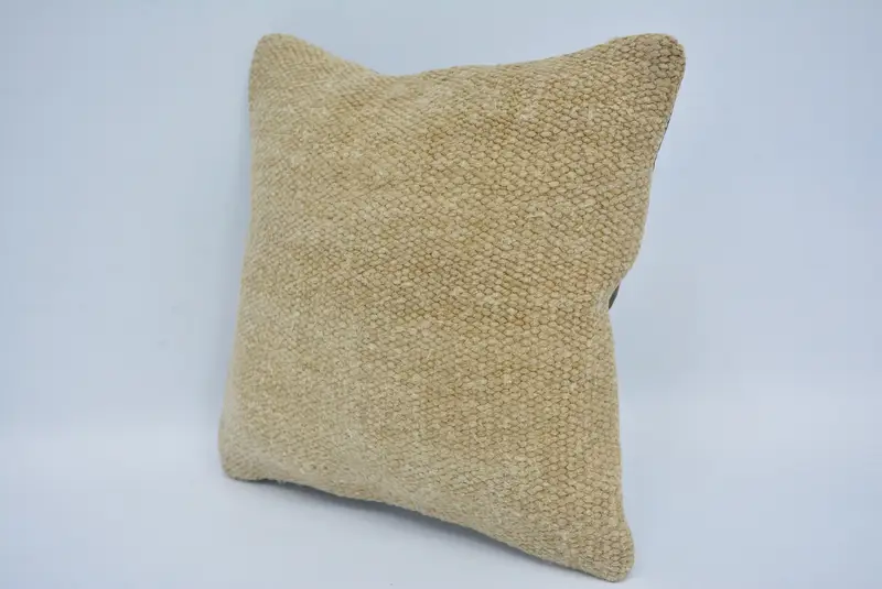 Kilim yastığı, anatolian yastık örtüsü, Kilim yastık sham, açık yastık kapağı, boho yastığı, 12x12 bej yastık kılıfı, yastık - 4