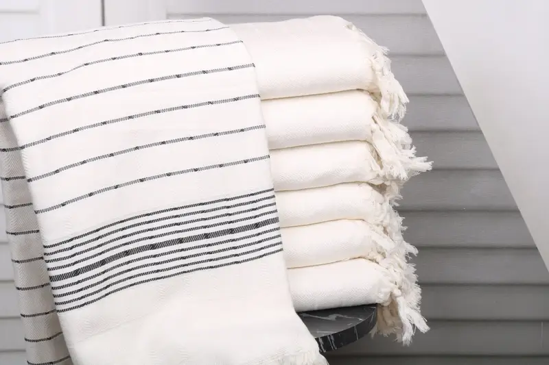 Quick-dry peshtemal, Personalized Gifts, Handmade Turkish hammam towel, Personalized Towel, Best Friend Gift Ideas, 70x40 Cotton Striped Towel - 1