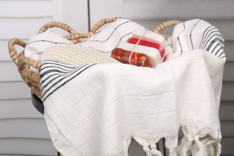 Quick-dry peshtemal, Personalized Gifts, Handmade Turkish hammam towel, Personalized Towel, Best Friend Gift Ideas, 70x40 Cotton Striped Towel - 2