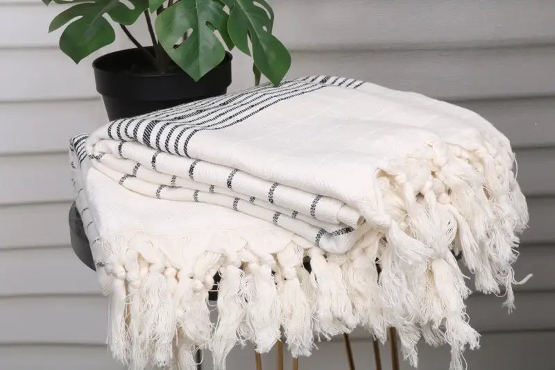 Quick-dry peshtemal, Personalized Gifts, Handmade Turkish hammam towel, Personalized Towel, Best Friend Gift Ideas, 70x40 Cotton Striped Towel - 3