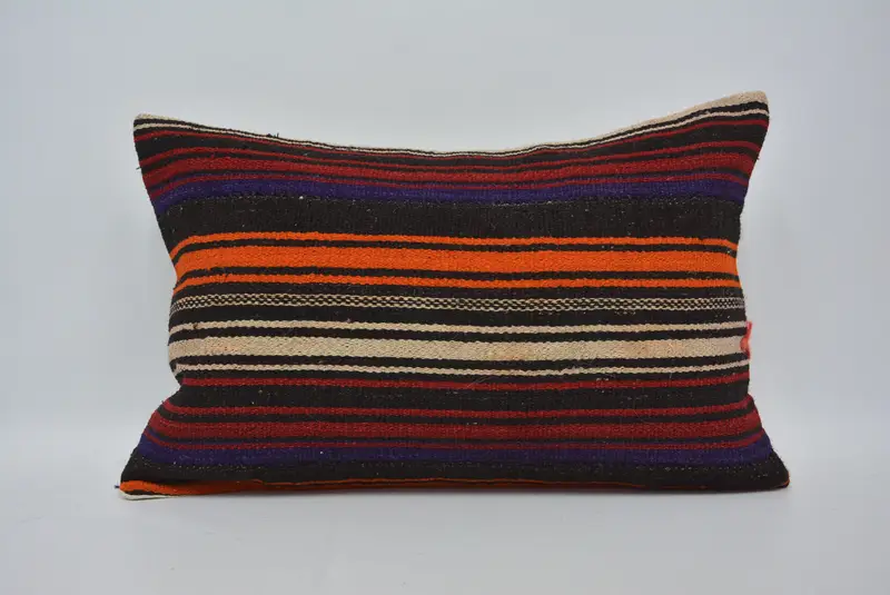 16x24 Orange Pillow Case, Pillow Sham, Nautical Throw Pillow Sham, Pillow for Couch, Throw Kilim Pillow, Pillow for Sofa, Sustainable Cushion Cover - 1