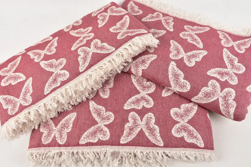 Best Friend Wedding Gift, Home Gift, Aesthetic Blanket, Woven Blanket, Personalized Gifts, 96x80 Cotton Butterfly Pattern Towel, Decorative Blanket - 6
