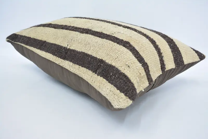 Ethnic Cushion Cover, 16x24 Beige Pillow Cover, Farmhouse Pillow Sham, Turkish Kilim Pillow, Boho Pillow Sham Cover, Kilim Pillow, Cushion - 6