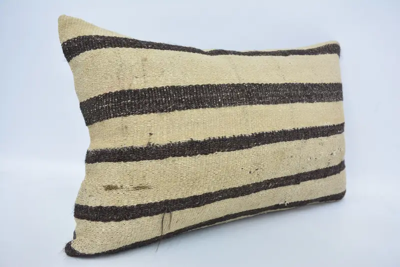 Ethnic Cushion Cover, 16x24 Beige Pillow Cover, Farmhouse Pillow Sham, Turkish Kilim Pillow, Boho Pillow Sham Cover, Kilim Pillow, Cushion - 3