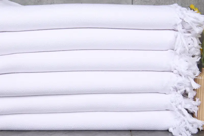 Beach Towel Monogram Turkish Cotton White Diamond, 40x71 Inches