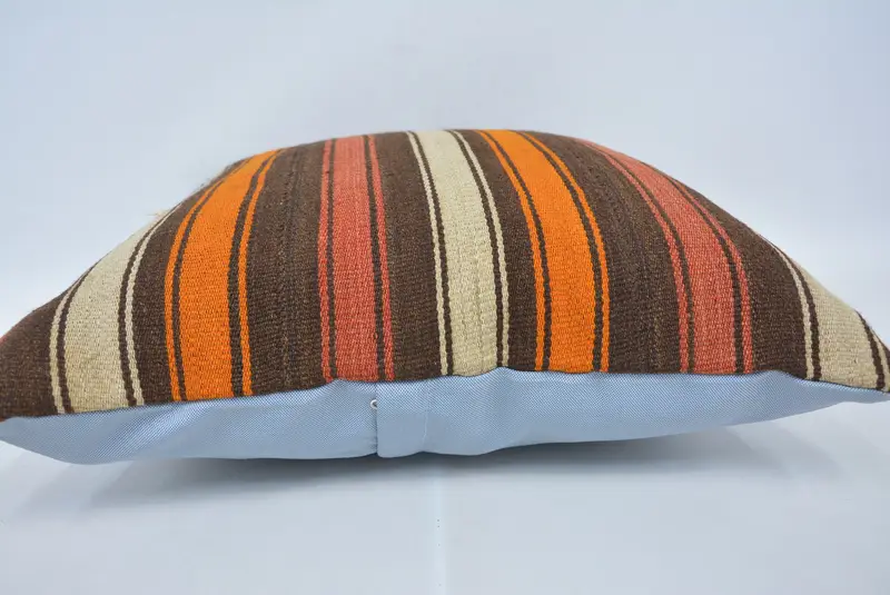 Turkish Kilim Pillow, Boho Throw Cushion Cover, 22x22 Brown Pillow Cover, Pillow for Sofa, Cushion Cover, Gift Pillow - 5