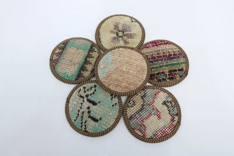 Blue and Brown Coasters, Durable and Unique Coaster Set