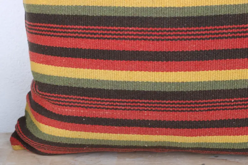 Garden Pillow Sham, Vintage Pillow, Interior Designer Pillow, Pillow Sham, Vintage Kilim Pillow, Handwoven Pillow Cover, 24x24 Red Pillow - 4