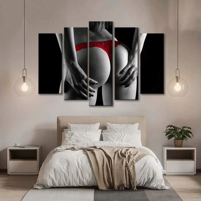 Red Underwear Decor, Erotic Decor, Nude Art, Sexy Body Decor, Erotic Art, Bedroom Sex Decor, Mature Art, Erotic Photography, Mature - 3