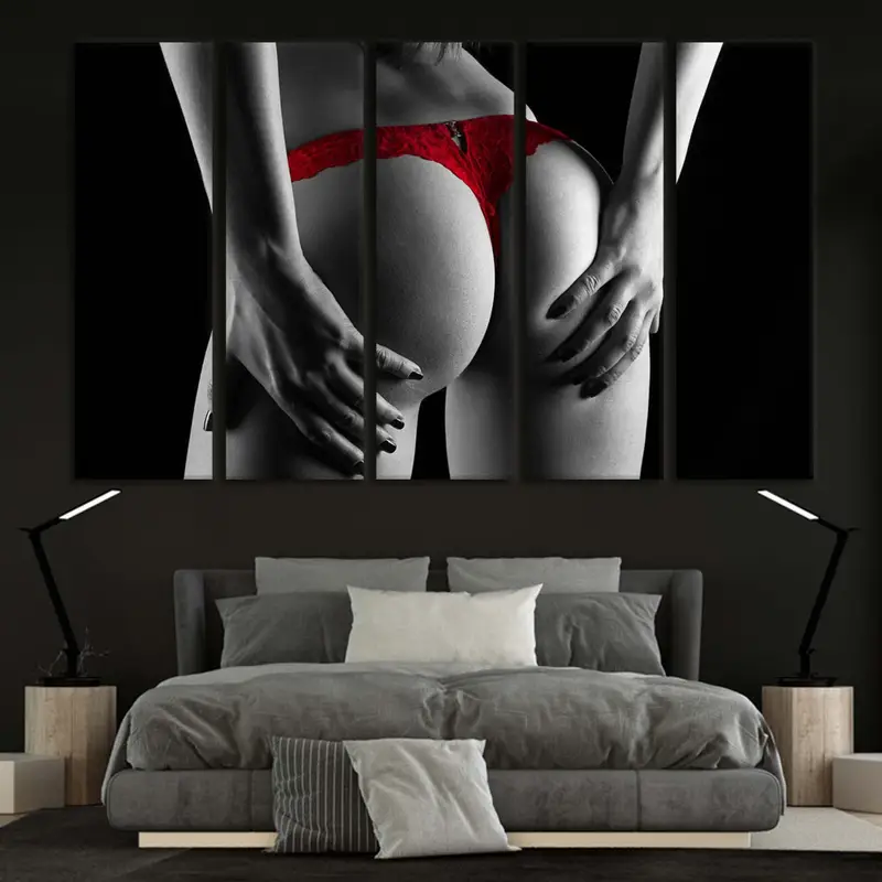 Red Underwear Decor, Erotic Decor, Nude Art, Sexy Body Decor, Erotic Art, Bedroom Sex Decor, Mature Art, Erotic Photography, Mature - 5