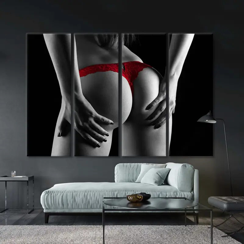 Red Underwear Decor, Erotic Decor, Nude Art, Sexy Body Decor, Erotic Art, Bedroom Sex Decor, Mature Art, Erotic Photography, Mature - 2