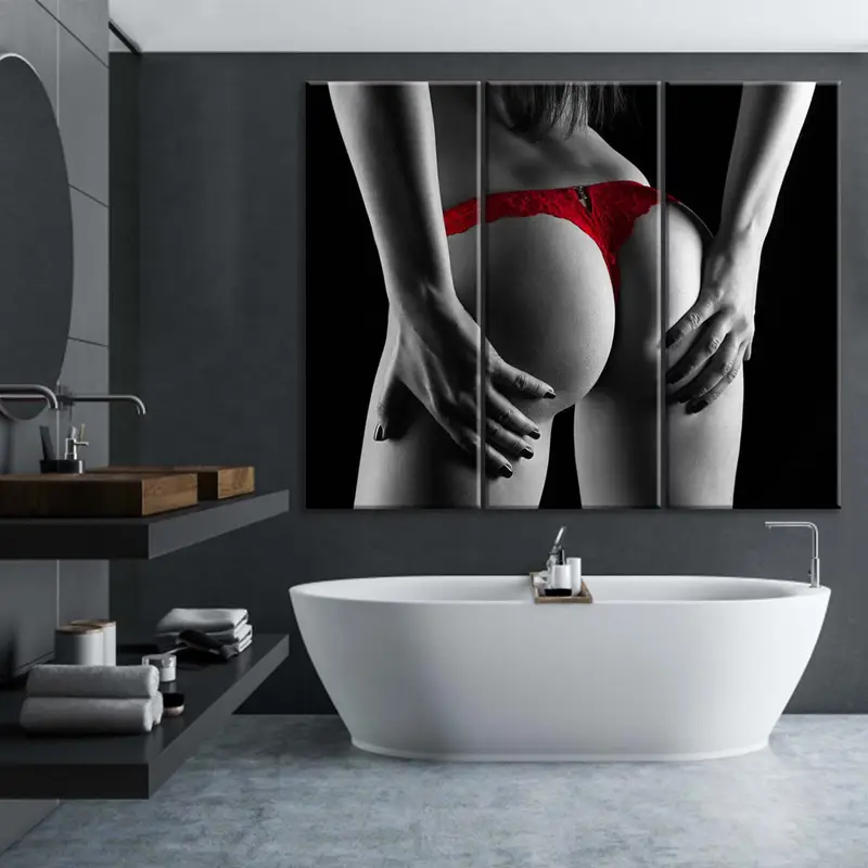 Red Underwear Decor, Erotic Decor, Nude Art, Sexy Body Decor, Erotic Art, Bedroom Sex Decor, Mature Art, Erotic Photography, Mature - 1