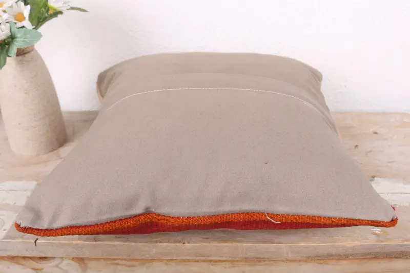 Gift Pillow, Boho Pillow Sham Cover, Kilim Pillow Cover, Cushion, Living Room Throw Cushion Case, 12x12 Beige Pillow Cover - 7